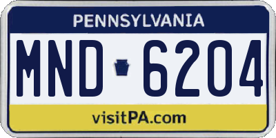 PA license plate MND6204