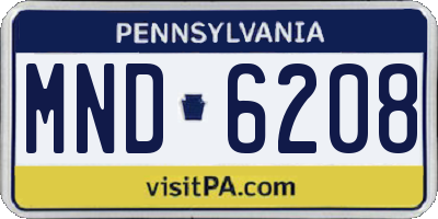 PA license plate MND6208