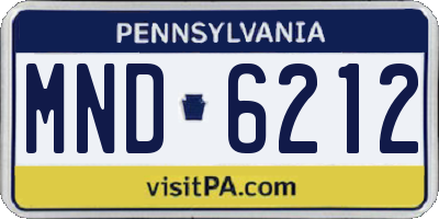 PA license plate MND6212