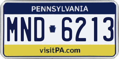 PA license plate MND6213