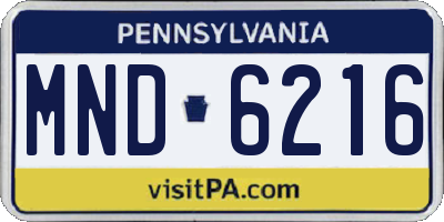 PA license plate MND6216