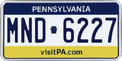 PA license plate MND6227