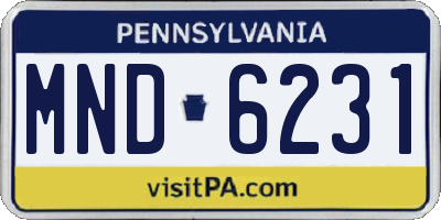 PA license plate MND6231