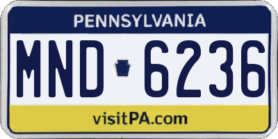 PA license plate MND6236