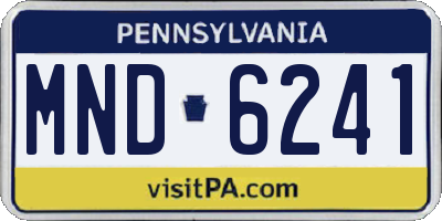 PA license plate MND6241