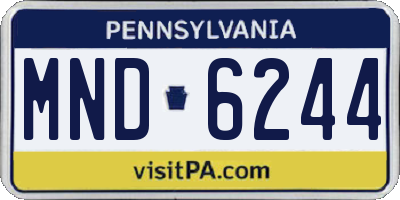 PA license plate MND6244
