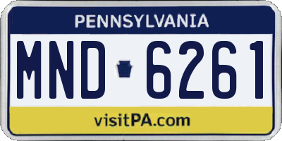 PA license plate MND6261