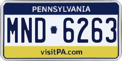 PA license plate MND6263