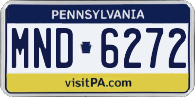 PA license plate MND6272