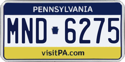 PA license plate MND6275