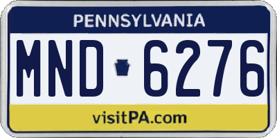 PA license plate MND6276