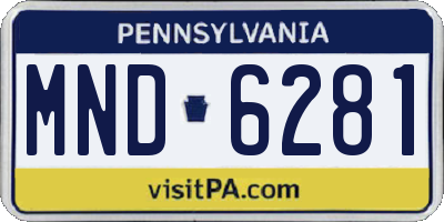 PA license plate MND6281