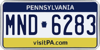 PA license plate MND6283