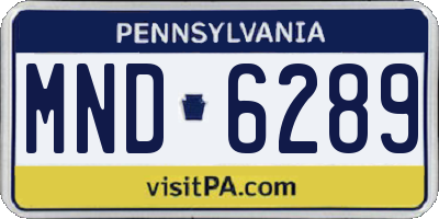 PA license plate MND6289