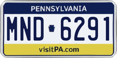 PA license plate MND6291