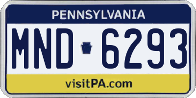 PA license plate MND6293