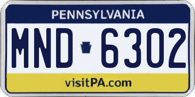 PA license plate MND6302