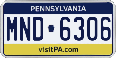 PA license plate MND6306