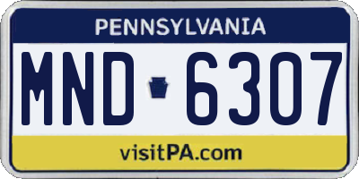 PA license plate MND6307