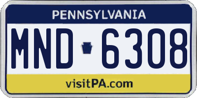 PA license plate MND6308
