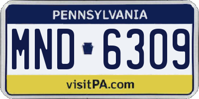 PA license plate MND6309