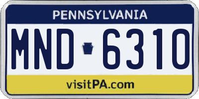 PA license plate MND6310