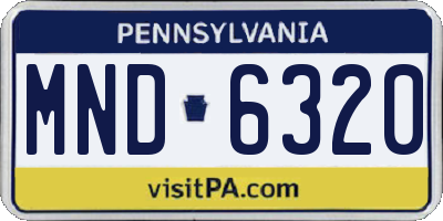 PA license plate MND6320