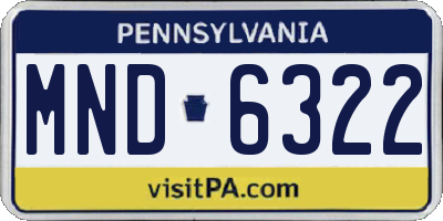 PA license plate MND6322