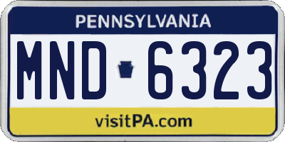 PA license plate MND6323
