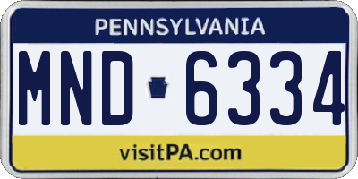 PA license plate MND6334