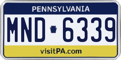 PA license plate MND6339