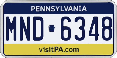 PA license plate MND6348