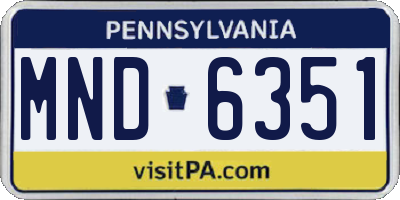 PA license plate MND6351