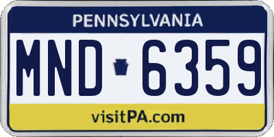 PA license plate MND6359