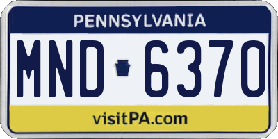 PA license plate MND6370