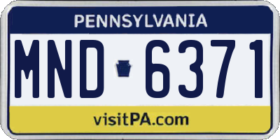 PA license plate MND6371