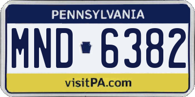 PA license plate MND6382