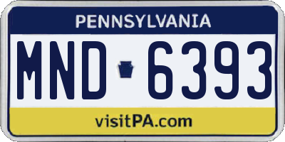 PA license plate MND6393