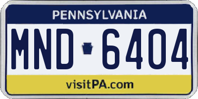 PA license plate MND6404