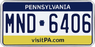 PA license plate MND6406