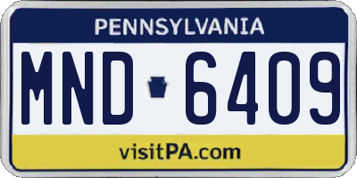 PA license plate MND6409