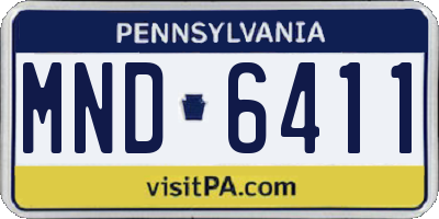 PA license plate MND6411