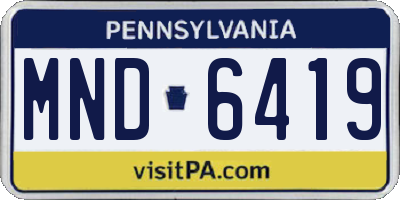 PA license plate MND6419