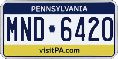 PA license plate MND6420