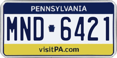 PA license plate MND6421