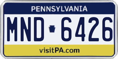 PA license plate MND6426