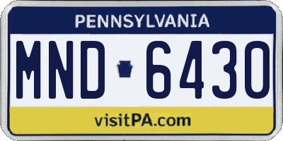PA license plate MND6430