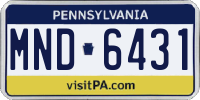 PA license plate MND6431