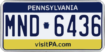 PA license plate MND6436
