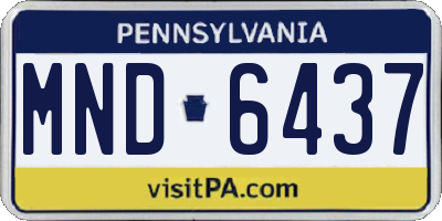PA license plate MND6437